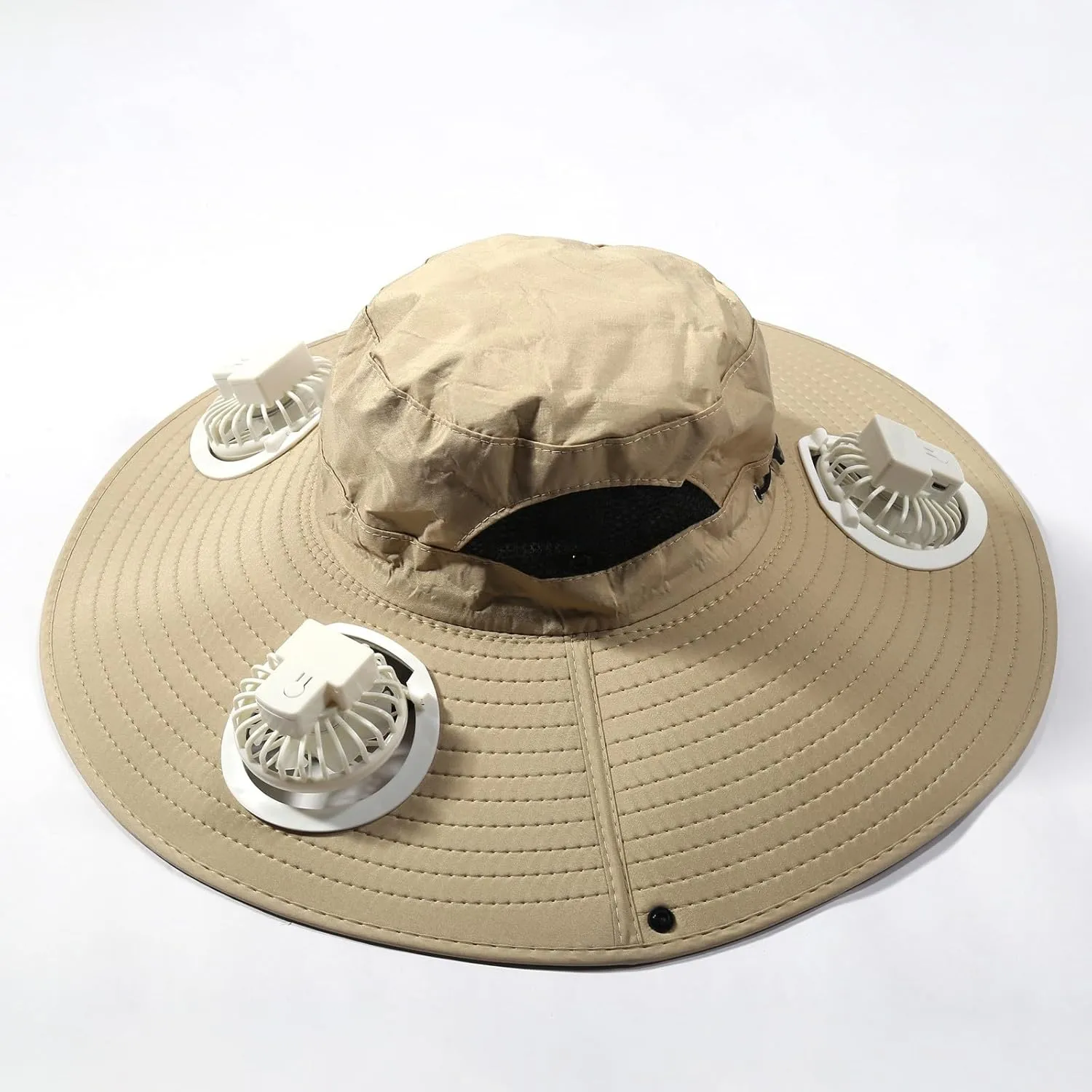 Men Sun Hat with 2 Solar Fan UPF 50  Fishing Hats Wide Brim UV Protection Sun Hat, USB Charging Outdoor Hiking Hats