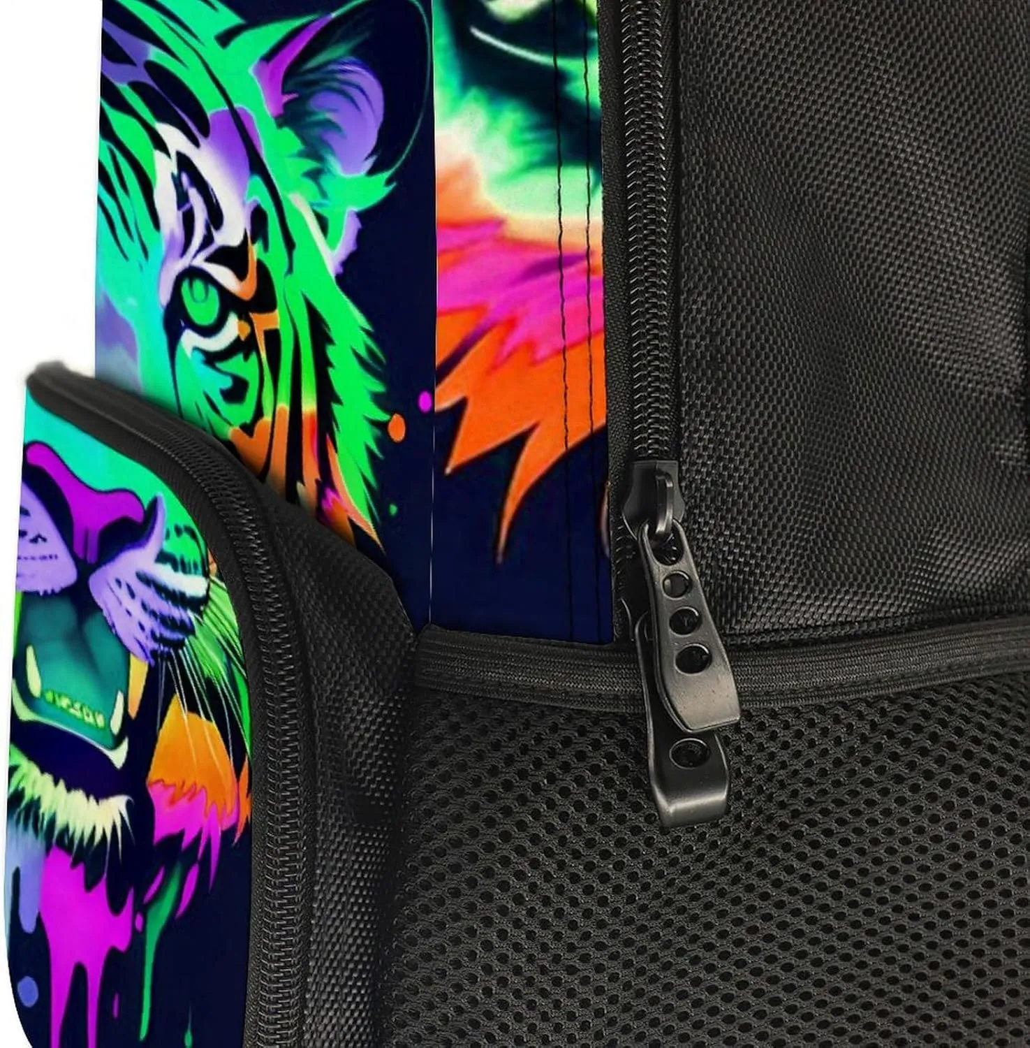 Men Women Lightweight Colorful Abstract King Of The Tiger Watercolor Art Backpack Large Capacity Bookbag With Smooth Zippers for Gym Business Running
