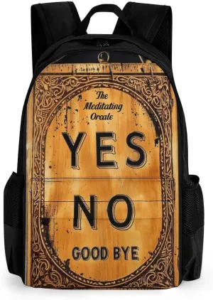 Men Women Polyester Dangerous Magical Game Spirit Board Pattern Daypack Bookbag Big Capacity Shoulder Bag With Padded Straps for Climbing Travel Walking Cycling