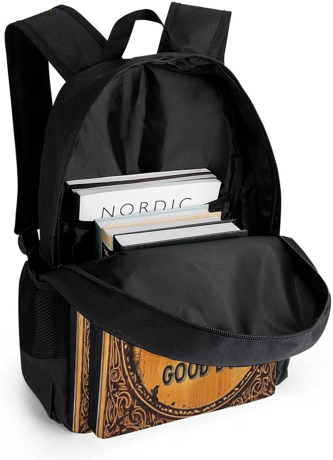 Men Women Polyester Dangerous Magical Game Spirit Board Pattern Daypack Bookbag Big Capacity Shoulder Bag With Padded Straps for Climbing Travel Walking Cycling