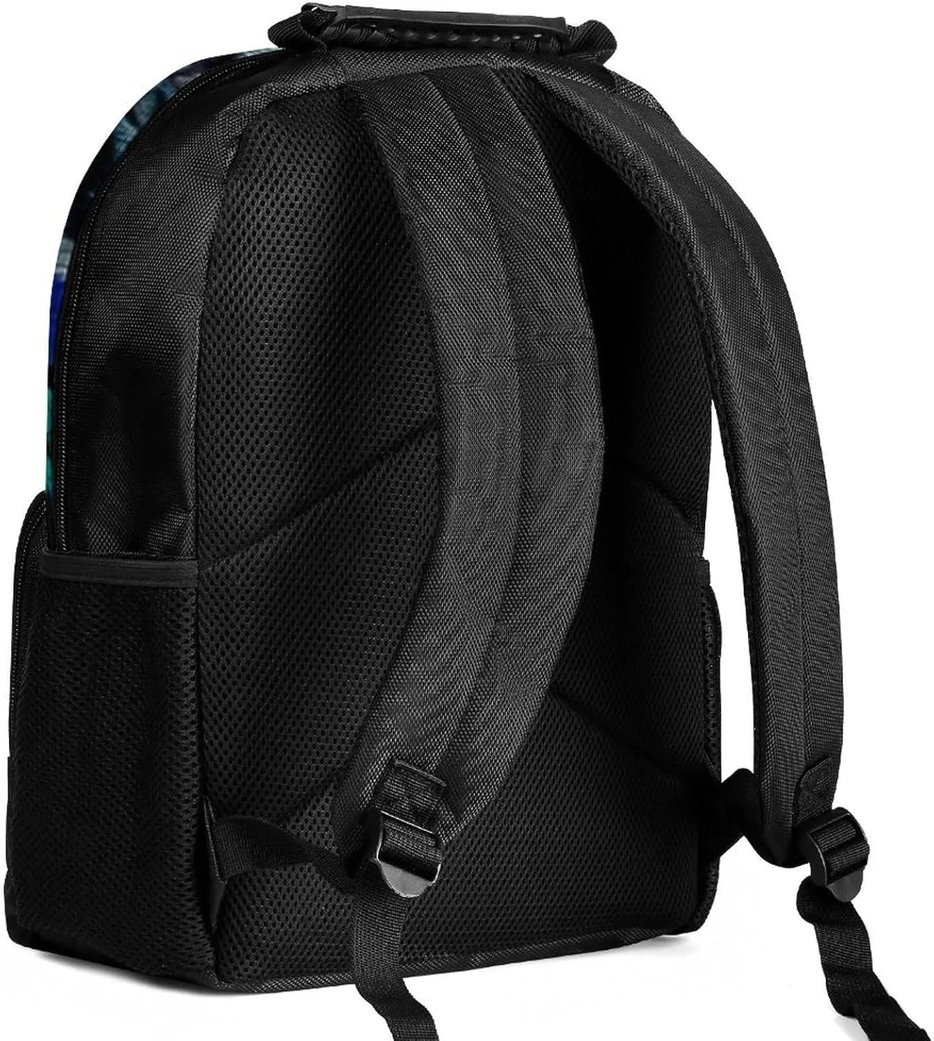 Men Women Polyester Trippy Tiger Animal Flower Art Casual Daypack Large Capacity Carry On Bag With Adjustable Shoulder Straps for Camping Work Running