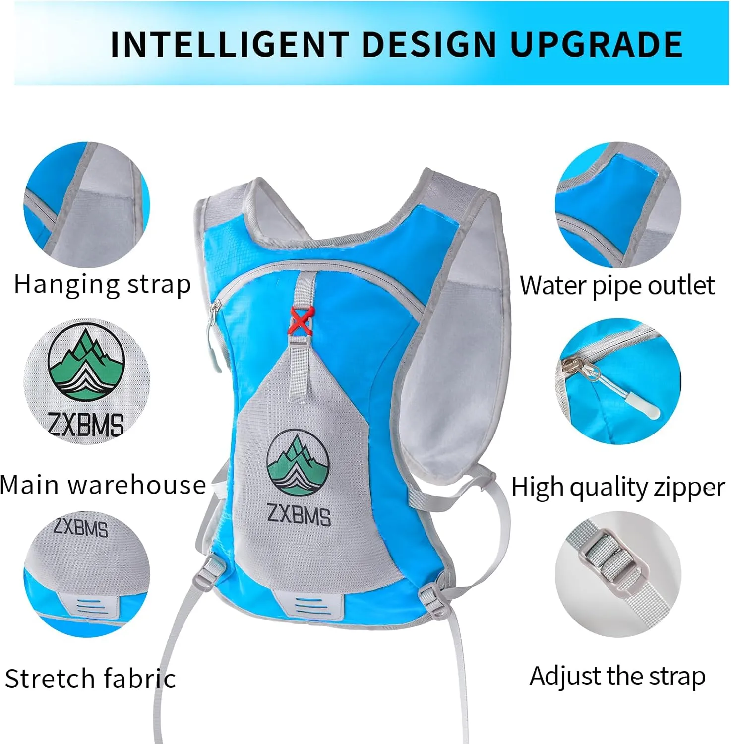 Men's and Women's Running Vest with Water Bladder, Hydration Backpackwith 2L Water Vest for Running Women -Suitable for Mountaineering, Hiking Backpack,Running Water Vest.
