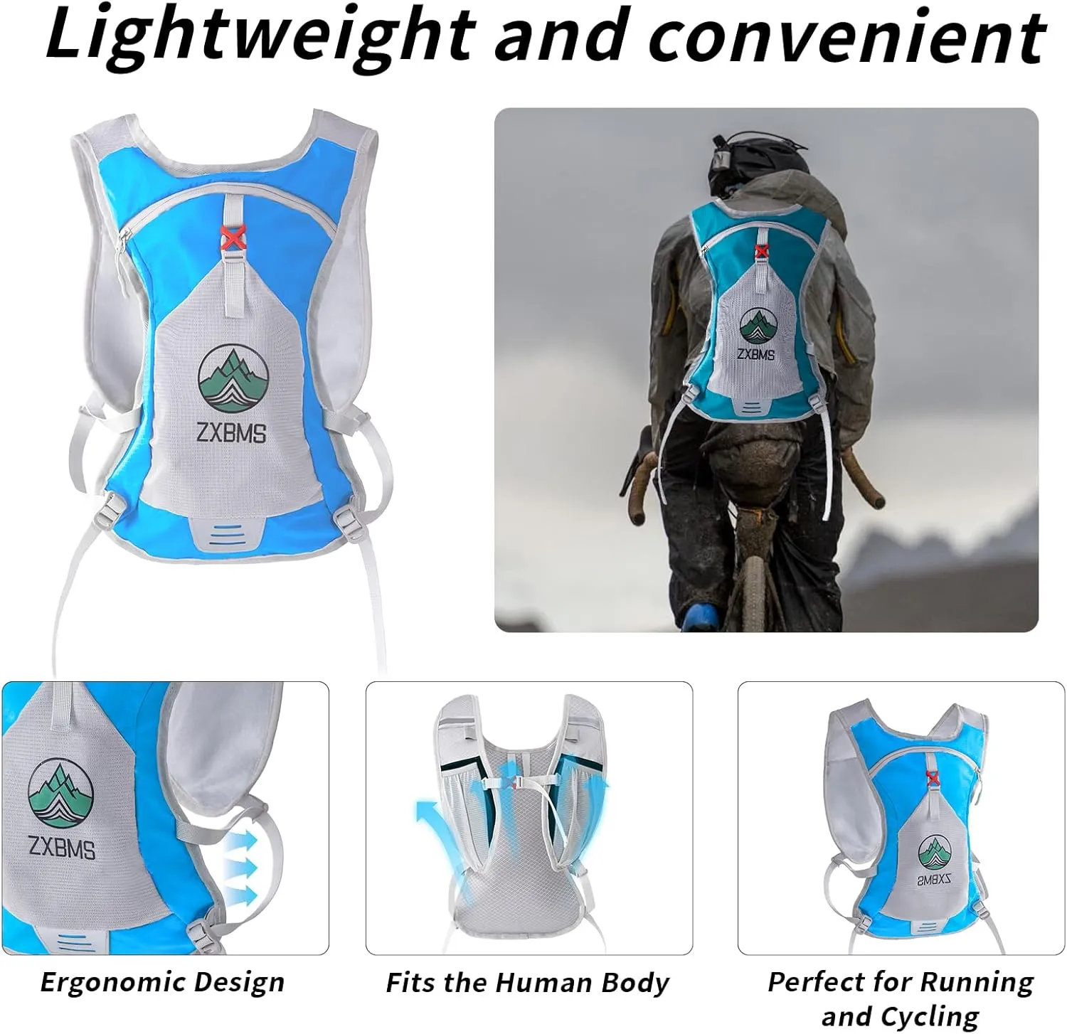 Men's and Women's Running Vest with Water Bladder, Hydration Backpackwith 2L Water Vest for Running Women -Suitable for Mountaineering, Hiking Backpack,Running Water Vest.
