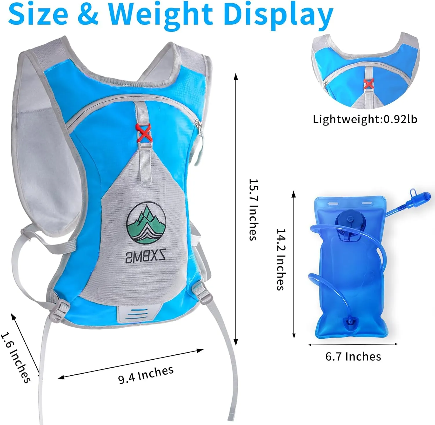 Men's and Women's Running Vest with Water Bladder, Hydration Backpackwith 2L Water Vest for Running Women -Suitable for Mountaineering, Hiking Backpack,Running Water Vest.