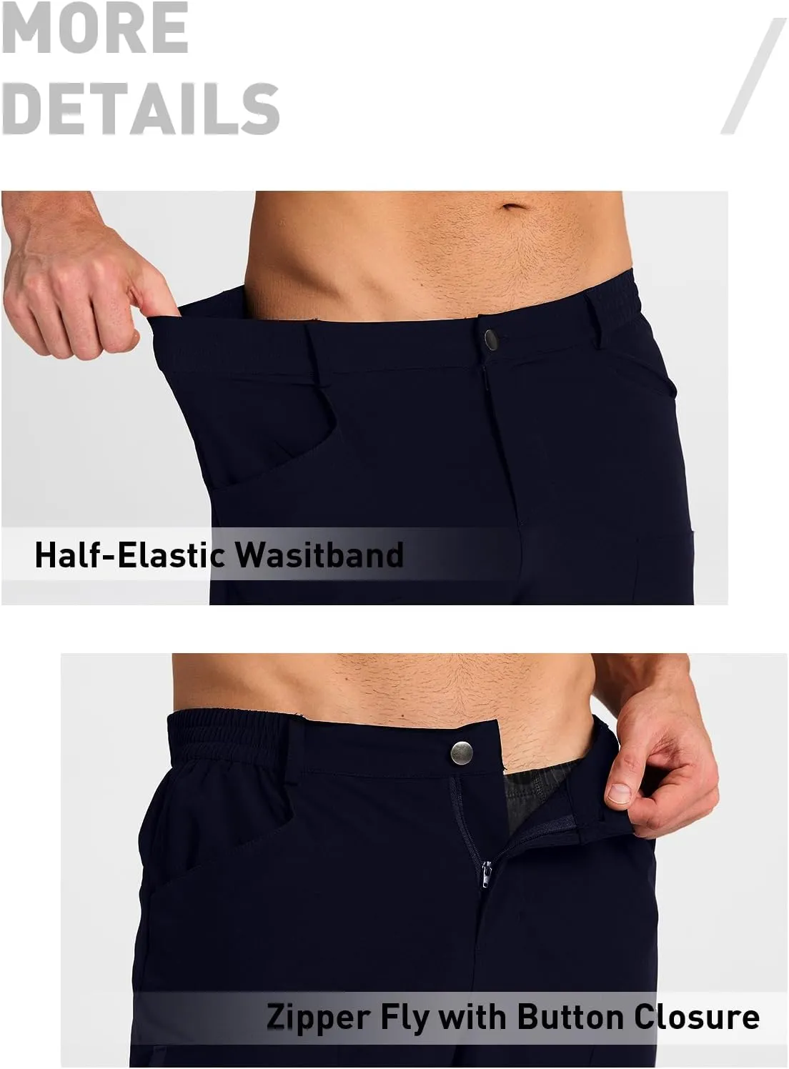 Men's Hiking Stretch Pants Lightweight Work Pants Waterproof Tactical Ripstop Cargo Pants