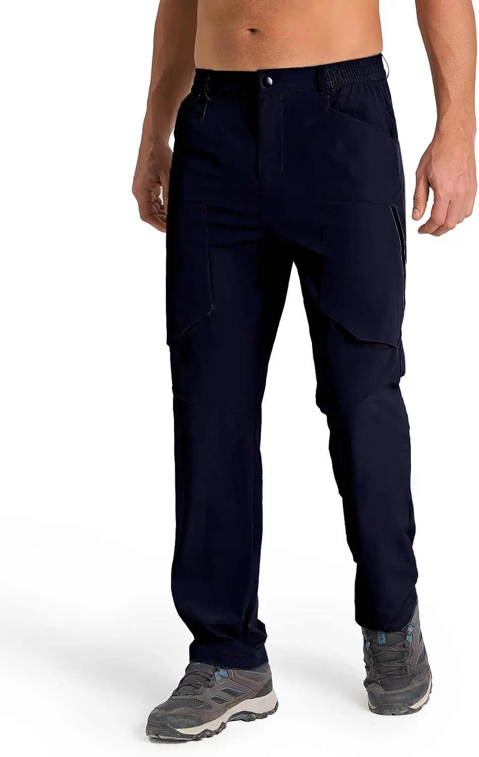 Men's Hiking Stretch Pants Lightweight Work Pants Waterproof Tactical Ripstop Cargo Pants