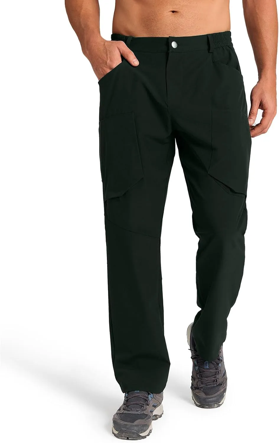 Men's Hiking Stretch Pants Lightweight Work Pants Waterproof Tactical Ripstop Cargo Pants