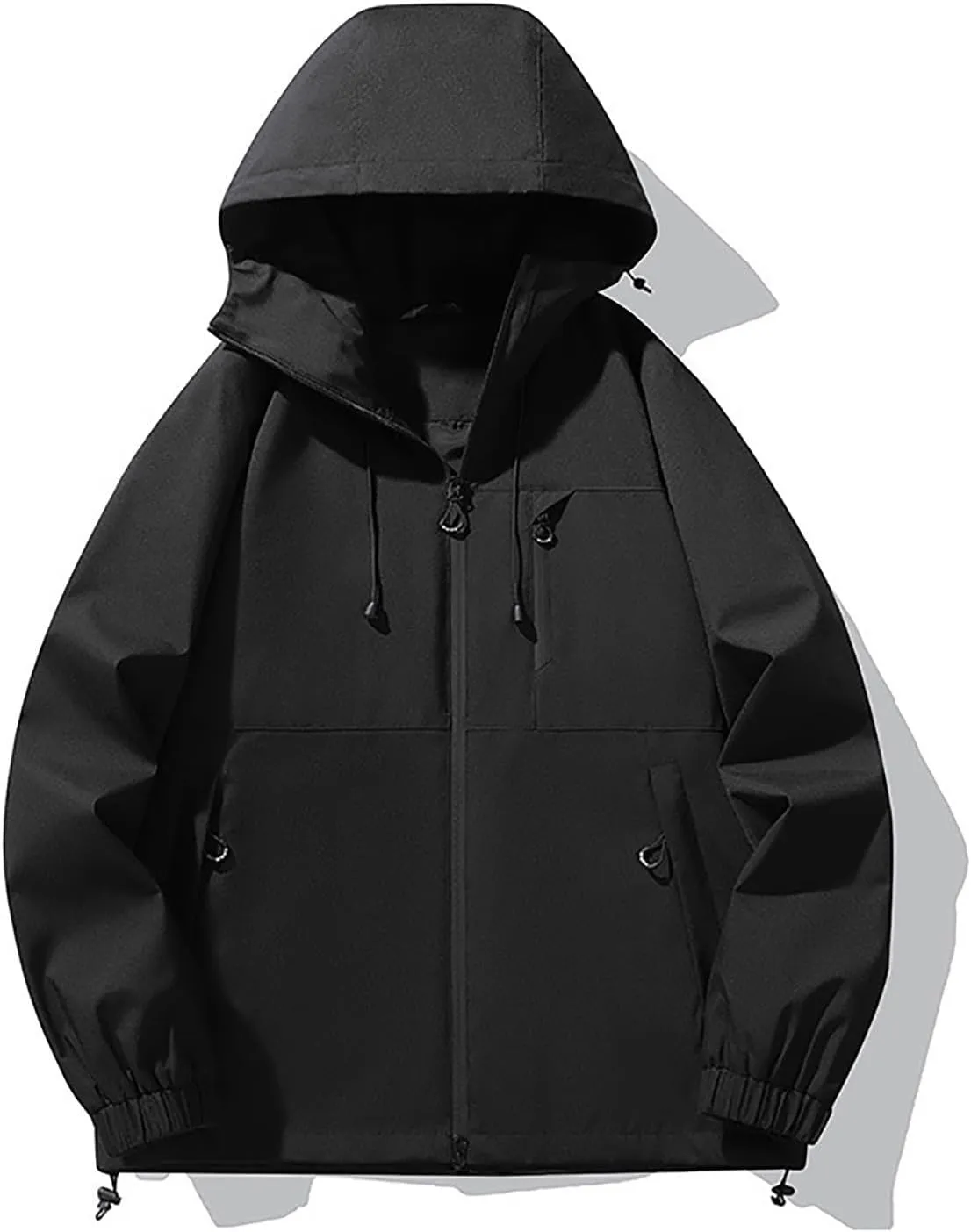 Men's Waterproof Lightweight Rain Jacket Breathable Active Outdoor Hiking Hooded Raincoat Casual Windbreaker Jackets