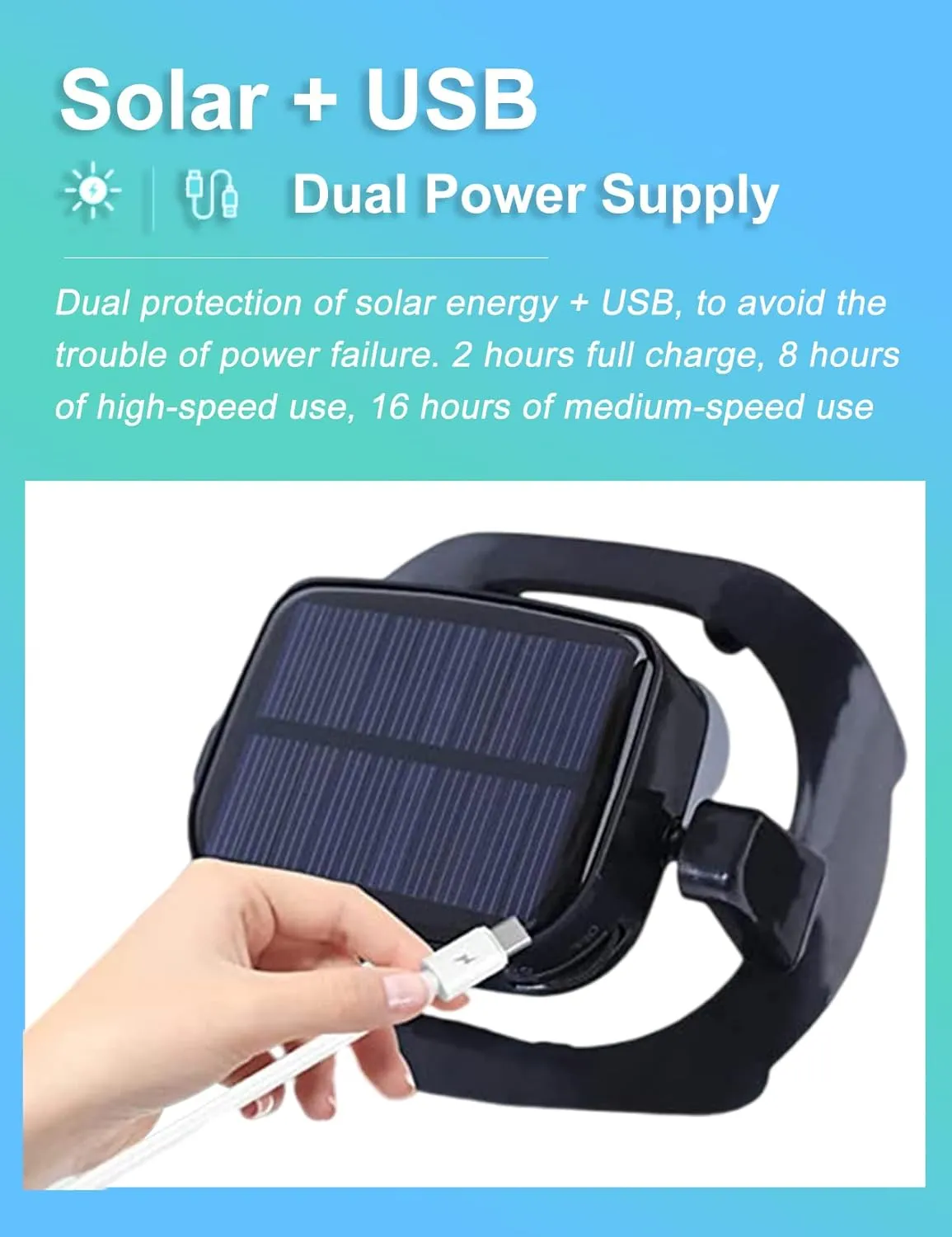Mens Womens Fan Hat Baseball Cap Built in Fan Solar USB Dual Power Supply Adjustable Wind Speed and Direction