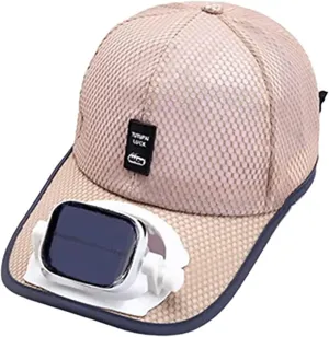 Mens Womens Fan Hat Baseball Cap Built in Fan Solar USB Dual Power Supply Adjustable Wind Speed and Direction
