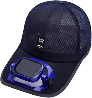 Mens Womens Fan Hat Baseball Cap Built in Fan Solar USB Dual Power Supply Adjustable Wind Speed and Direction