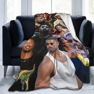 Michael B. Jordan Blanket Flannel Fleece Printed Throw Blankets Ultra Soft Micro Warm Blanket for All Season Bedding Chair Sofa Couch Bed 50"x40"