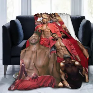 Michael B. Jordan Blanket Flannel Fleece Printed Throw Blankets Ultra Soft Micro Warm Blanket for All Season Bedding Chair Sofa Couch Bed 50"x40"