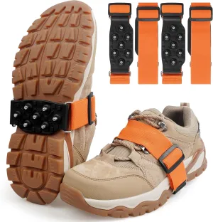 Mid-Sole Ice Cleats Crampons Snow Traction Cleats for Shoes and Boots Non-Slip Crampons with Adjustable Straps 7 Tungsten Studs for Secure Grip for Walking Jogging Hiking