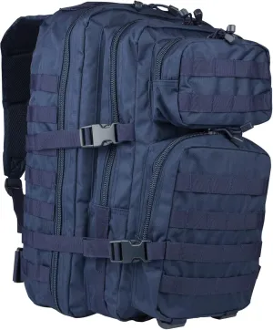 Mil-Tec Unisex Assault Pack - Rugged Durable Lightweight Ergonomic Versatile Tactical Outdoor Camping Hiking Backpack with Adjustable Padded Shoulder Straps & MOLLE Loops, Dark Blue, 20L