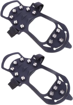 Milisten 2pcs Winter Ice Cleats Skid Crampons for Shoes Flexible Traction Spikes for Hiking Snow and Ice Suitable for Boots Sports and Casual Footwear