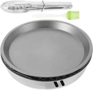 Milisten Portable Barbecue Grill 28cm Outdoor Bbq Stove Stainless Steel Camping Accessory Easy to Use Store Random