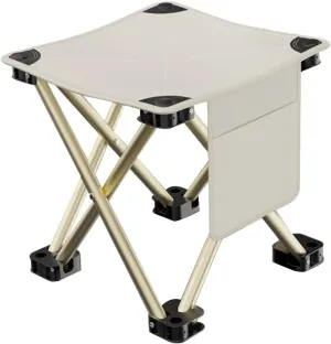Milisten Portable Folding Chair Lightweight Camp Stool for Camping Fishing and Picnics Easy to Carry and Multi Functional Outdoor Seating Extra with Side Pocket