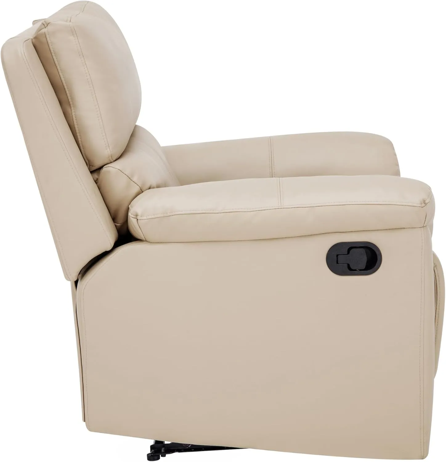 MINCETA Recliner Chairs,Modern Nursery Recliner 5" Wall Hugger Nursery Recliner with Overstuffed Arm and Back for Living Room,PU Leather in Khaki