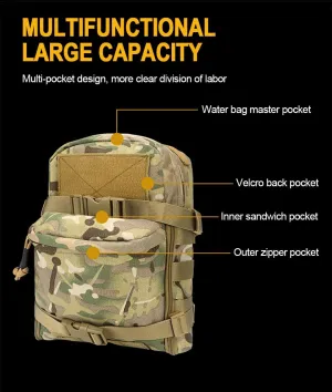 Mini Hydration Bag Tactical Backpack Water Bladder Zipper Pouch Hunting Pack for Tactical Vest