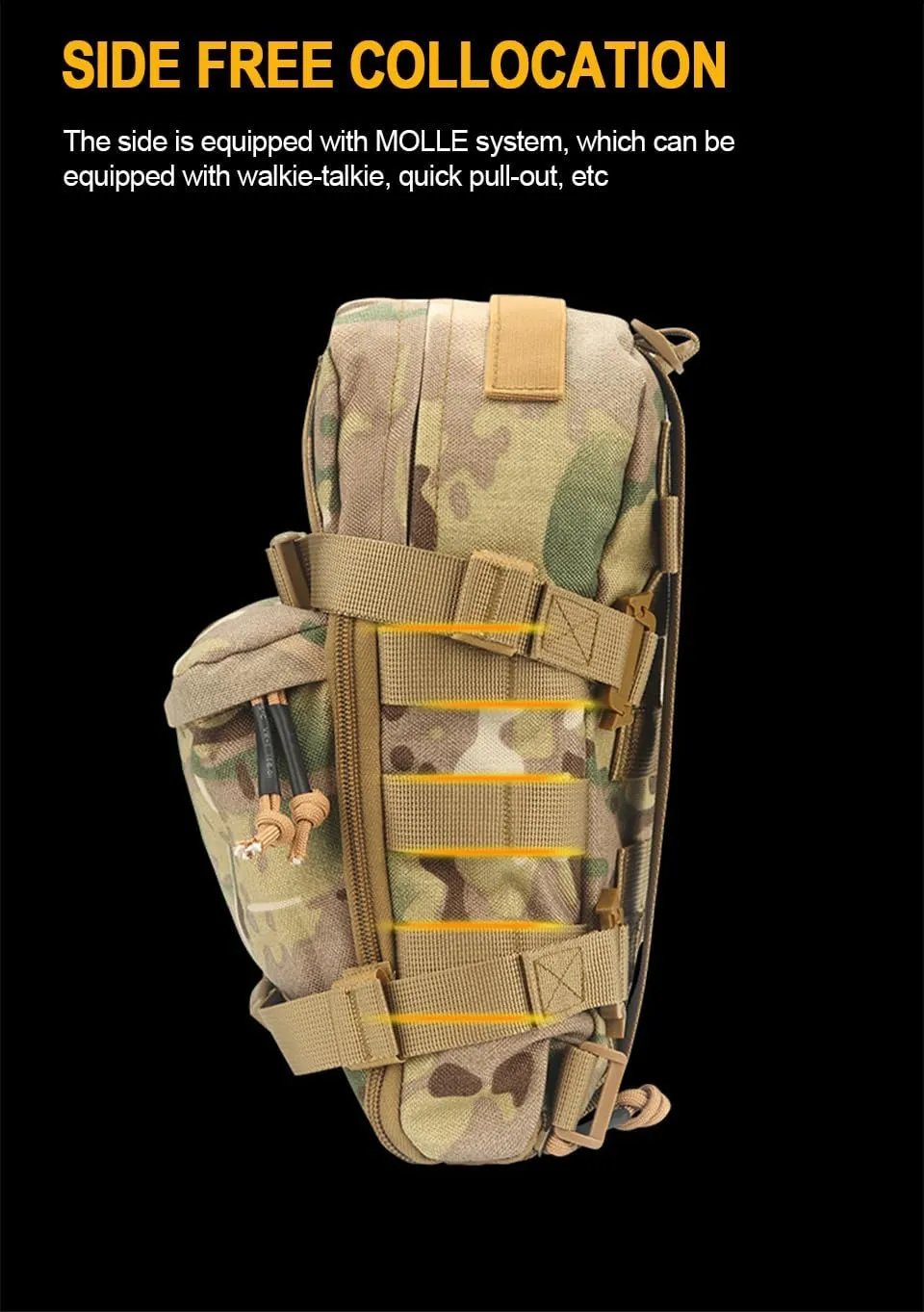 Mini Hydration Bag Tactical Backpack Water Bladder Zipper Pouch Hunting Pack for Tactical Vest