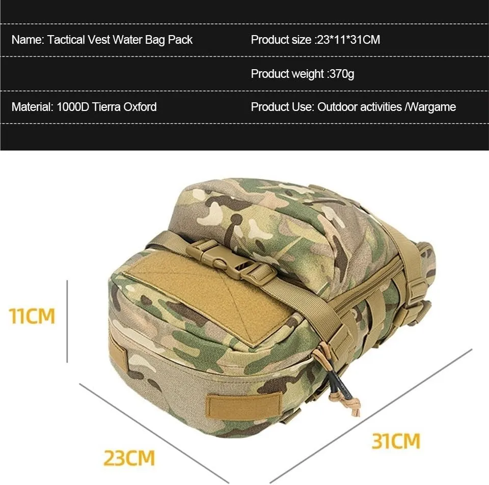 Mini Hydration Bag Tactical Backpack Water Bladder Zipper Pouch Hunting Pack for Tactical Vest