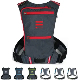 Minimalist Running Pack for Men & Women - Lightweight Running Vest Phone Holder, Storage, Thoracic Belt - Carry Personal Items - Running Backpack for Sub45 Runs, Hikes - (Coral Red)
