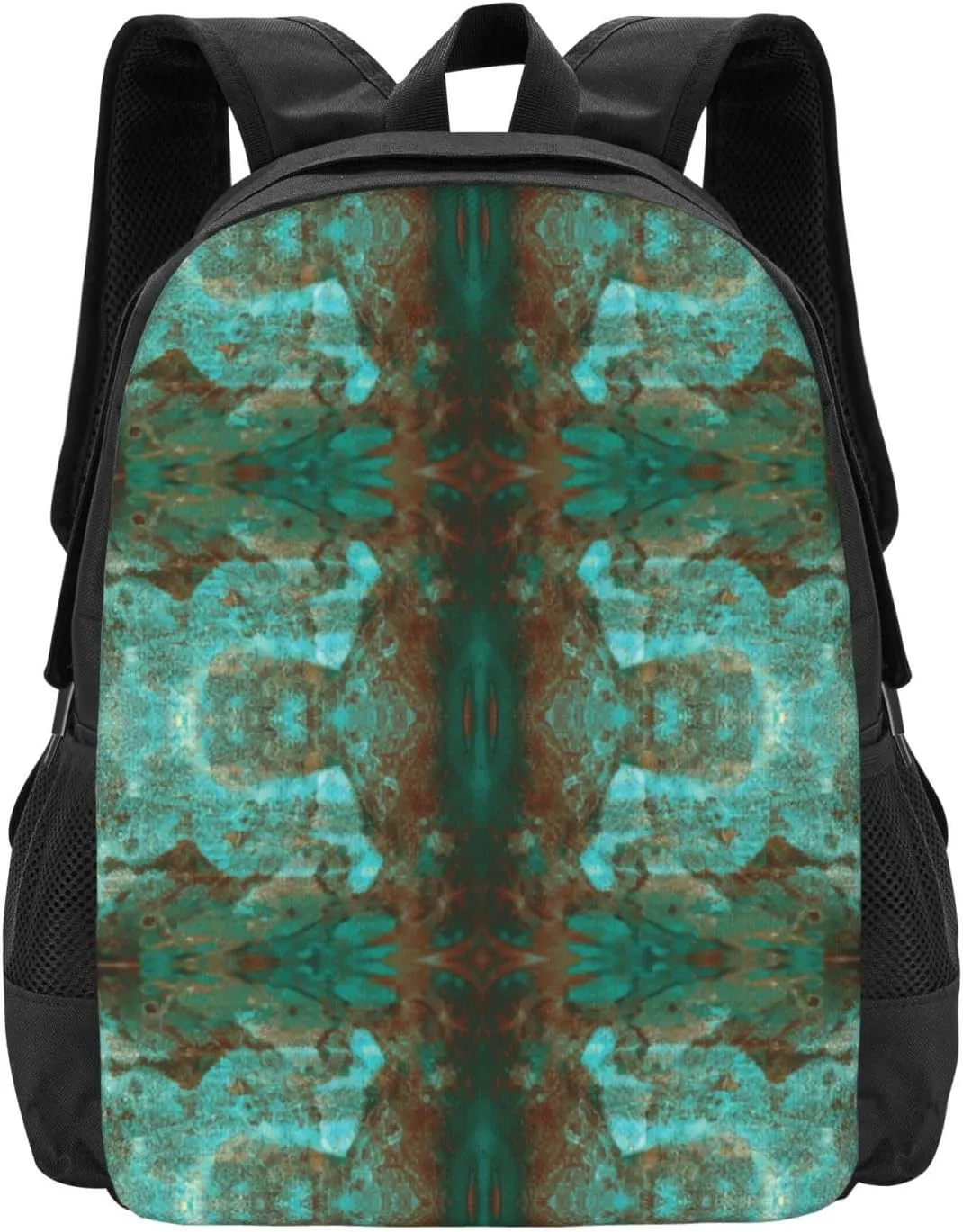 Mirrored Copper Brown And Teal Modern Lightweight Packable Backpack Travel Casual Hiking Daypack Foldable Backpack For Men Women