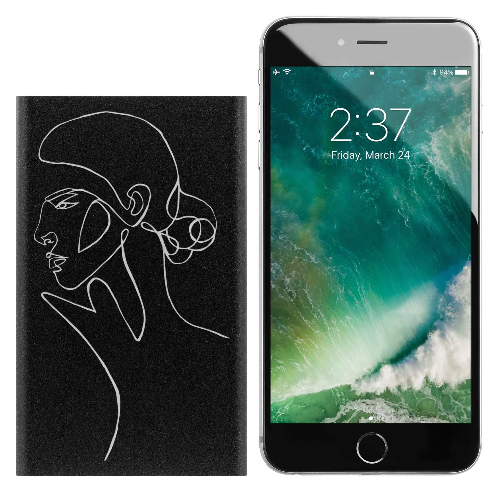 Modern Line Drawing Power Bank