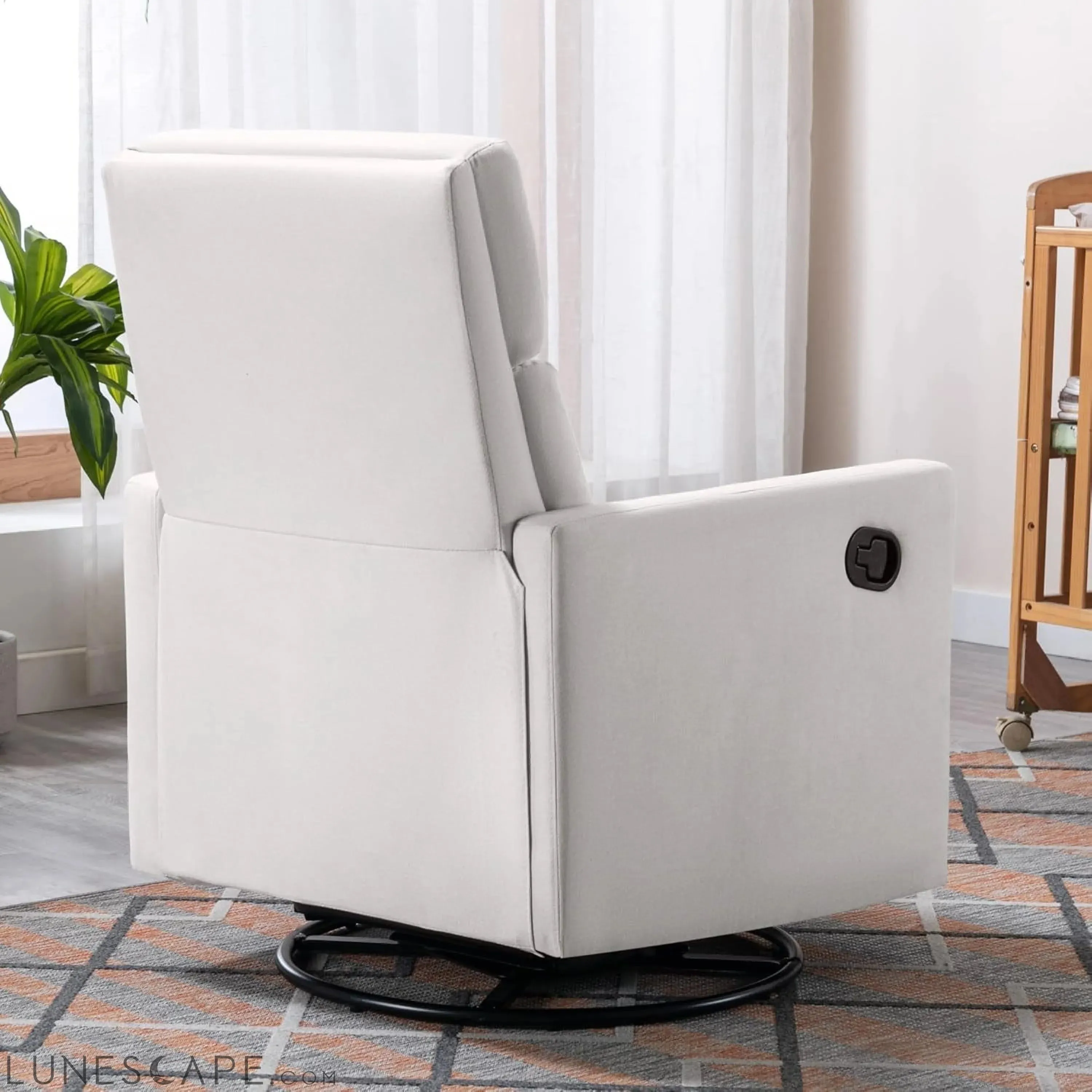 Modern Mid Century Upholstered Recliner Chair with Thick Seat Cushion