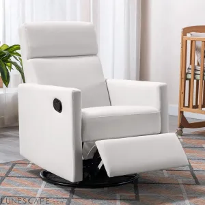 Modern Mid Century Upholstered Recliner Chair with Thick Seat Cushion