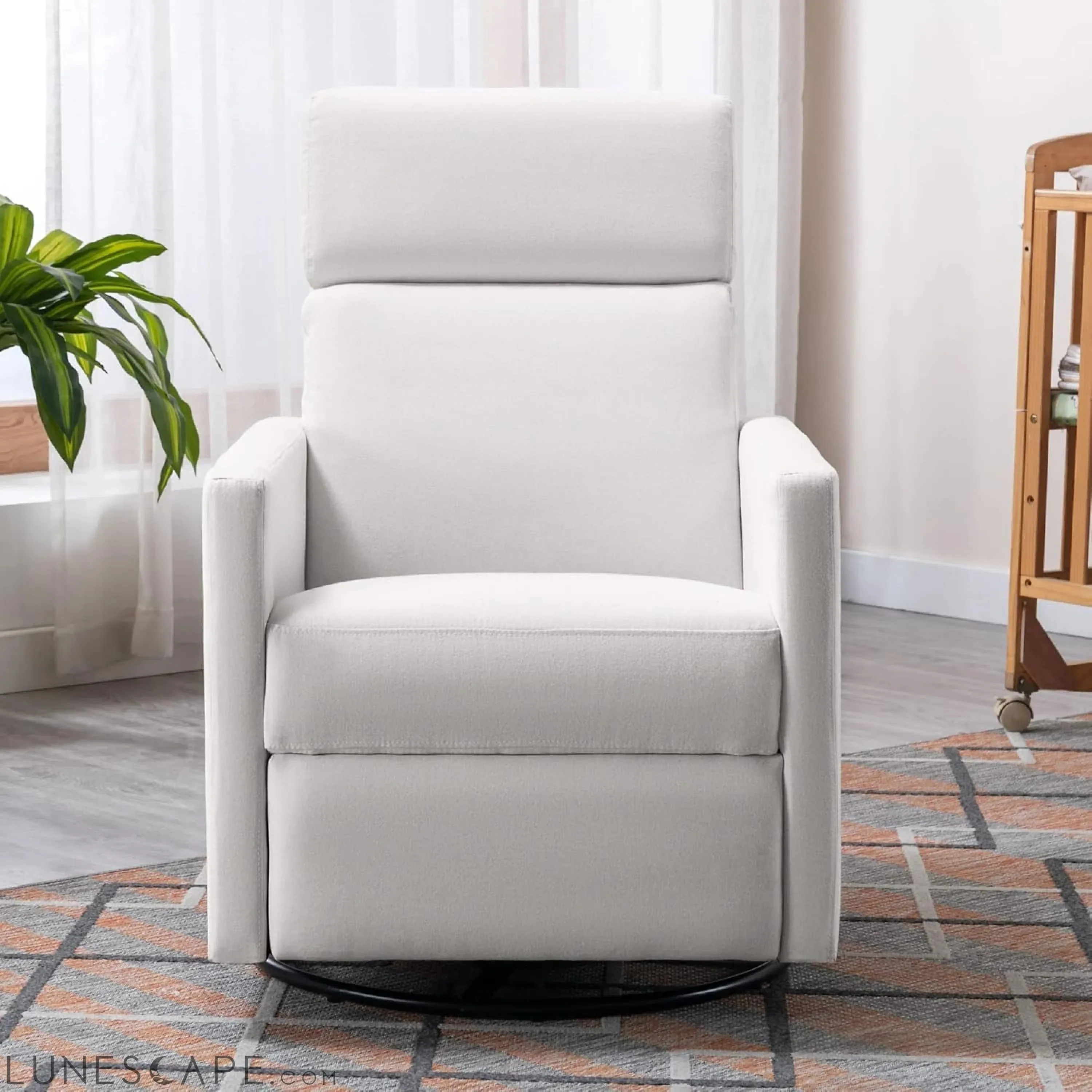 Modern Mid Century Upholstered Recliner Chair with Thick Seat Cushion