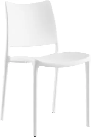 Modway MO- Hipster Contemporary Modern Molded Plastic Stacking, Dining Chair, White