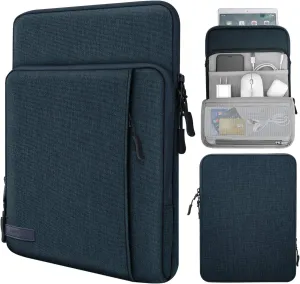 MoKo 9-11 Inch Tablet Sleeve Bag Carrying Case with Storage Pockets Fits New 11-inch iPad Pro M4/iPad Air M2 2024, iPad Air 5/4 10.9, iPad Pro 11, iPad 10/9/8th 10.9/10.2, Tab S8/S9 11, Indigo