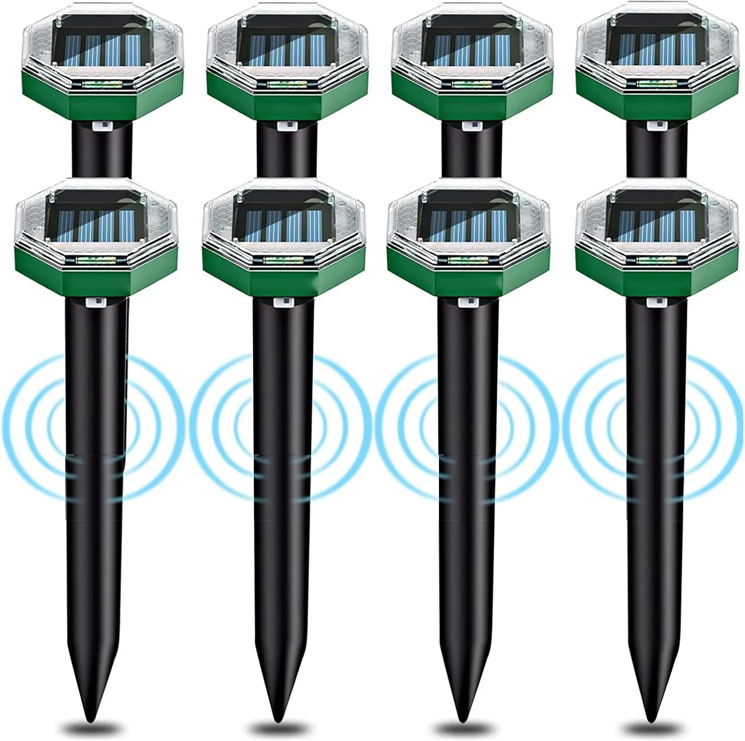 Mole Repellent Solar Powered 8 Pack, Solar Gopher Repellent ultrasonic Outdoor, Mole Vole Repellent Outdoor for Lawns Gardens
