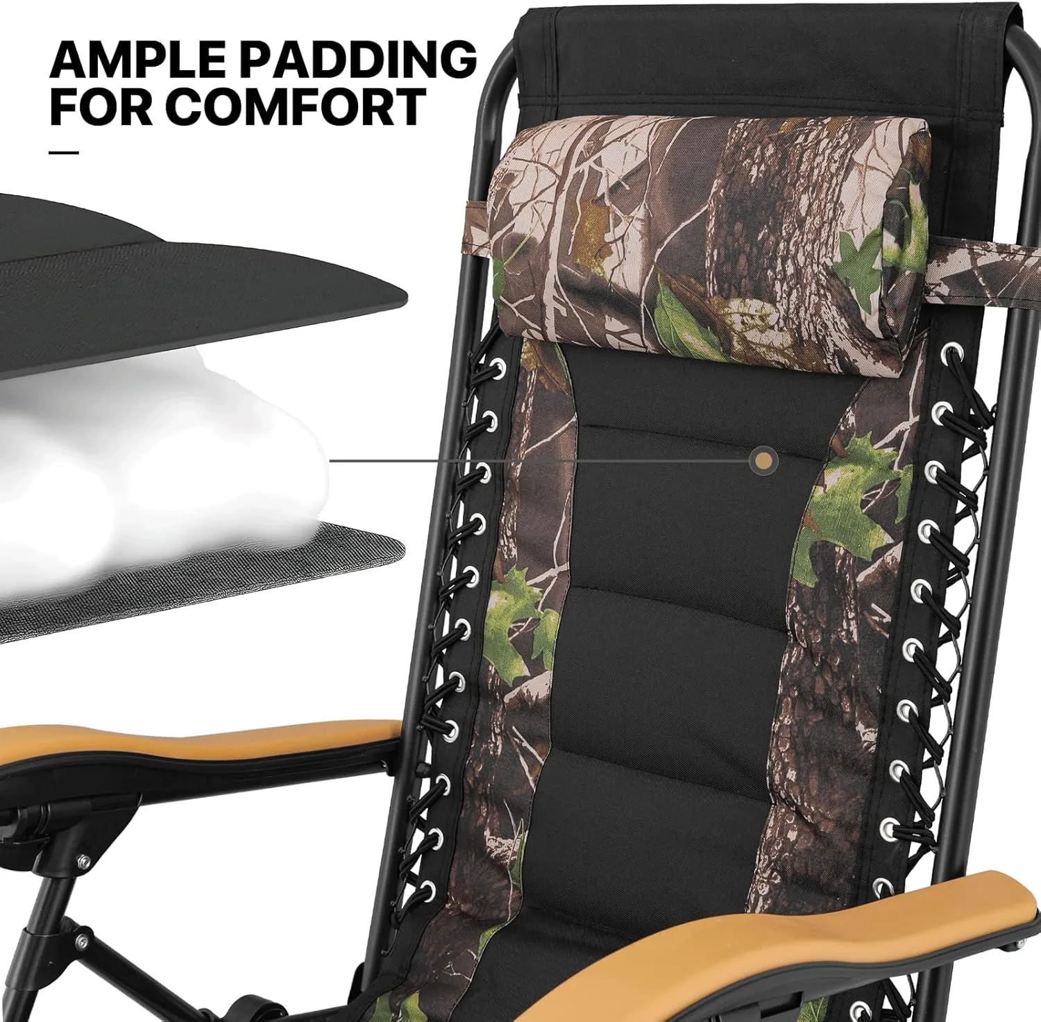 MoNiBloom Zero Gravity Chairs Set of 2 Outdoor Folding Patio Lounge Chairs for Outside Reclining Lawn Chairs Recliner Beach Chairs for Adults