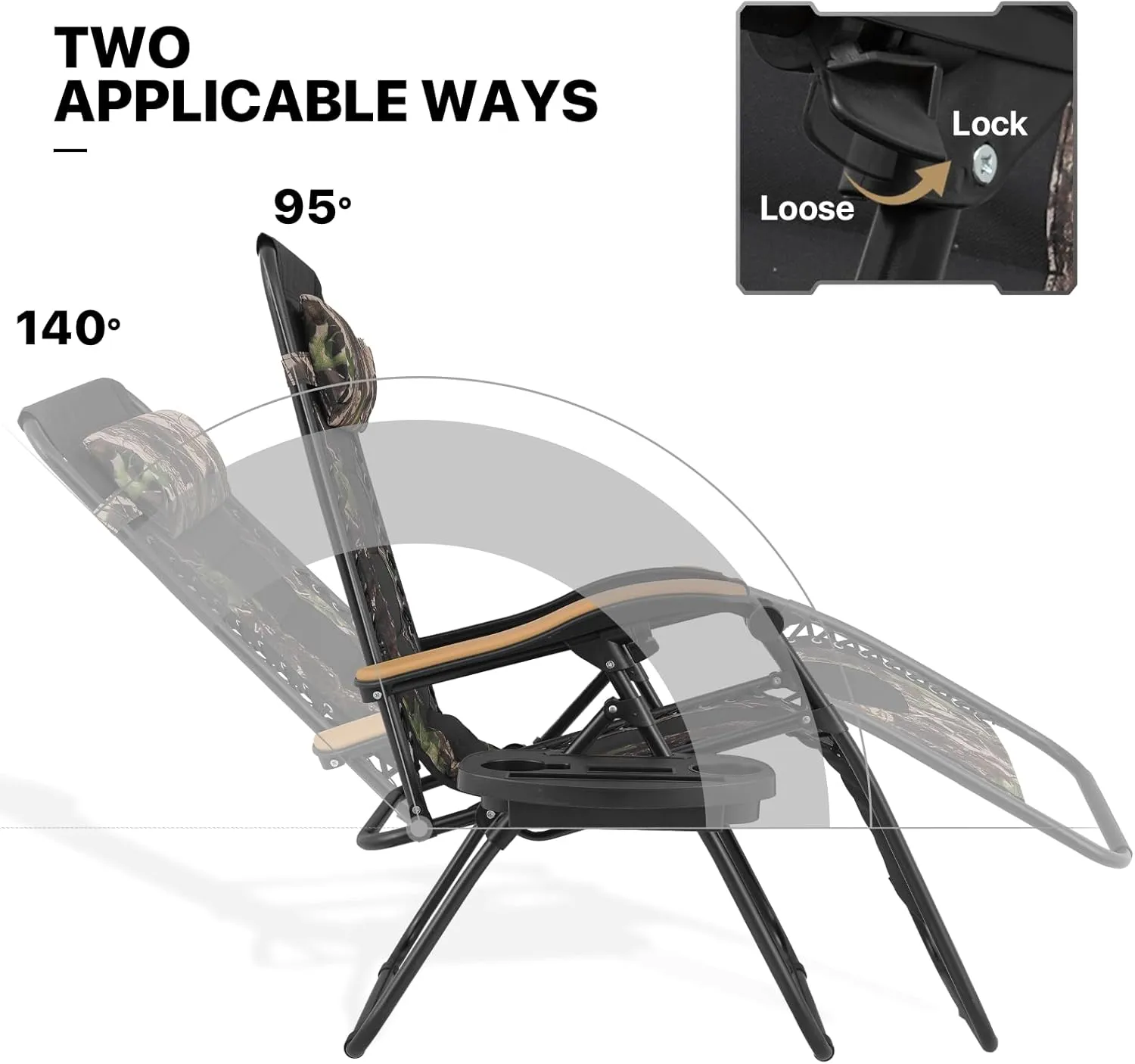 MoNiBloom Zero Gravity Chairs Set of 2 Outdoor Folding Patio Lounge Chairs for Outside Reclining Lawn Chairs Recliner Beach Chairs for Adults