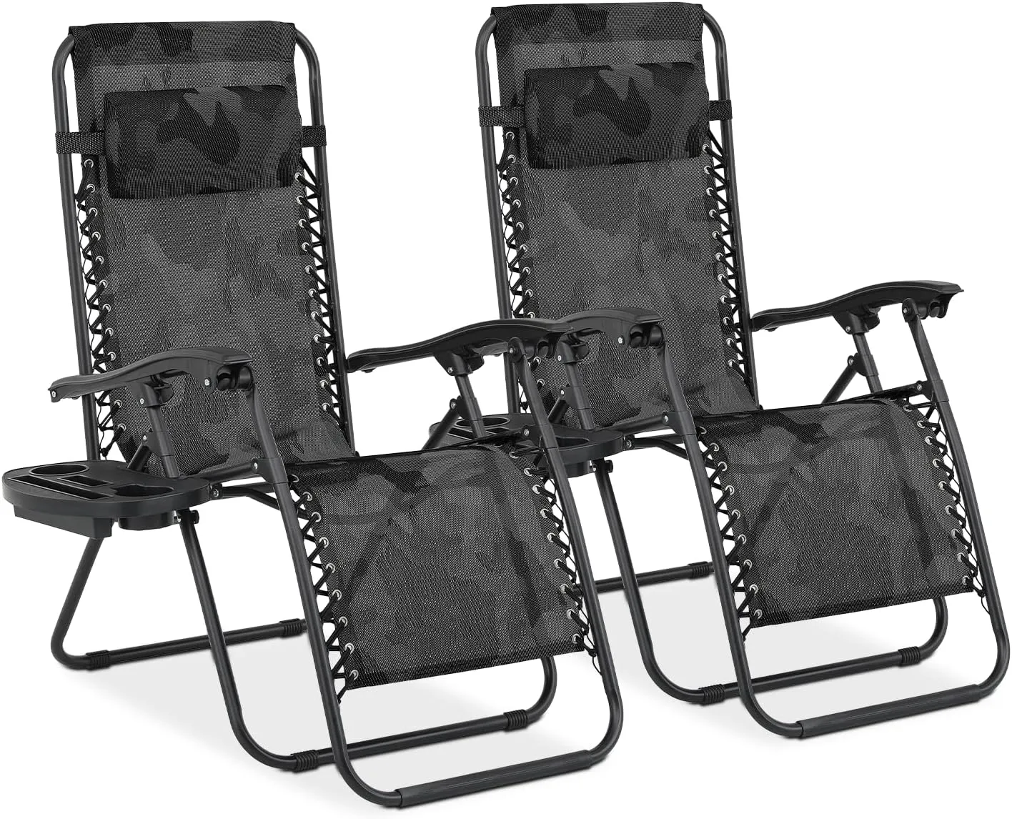 MoNiBloom Zero Gravity Chairs Set of 2 Outdoor Folding Patio Lounge Chairs for Outside Reclining Lawn Chairs Recliner Beach Chairs for Adults