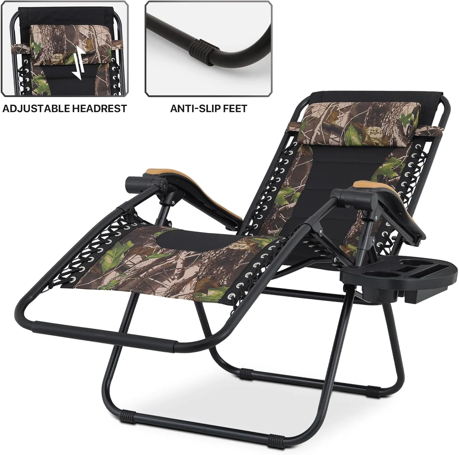 MoNiBloom Zero Gravity Chairs Set of 2 Outdoor Folding Patio Lounge Chairs for Outside Reclining Lawn Chairs Recliner Beach Chairs for Adults