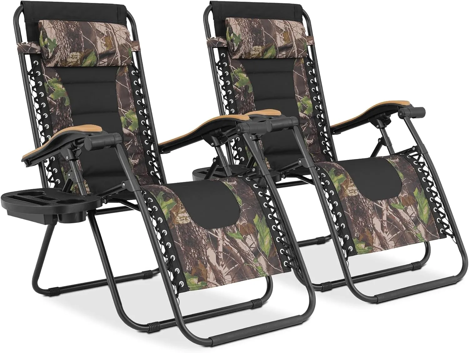 MoNiBloom Zero Gravity Chairs Set of 2 Outdoor Folding Patio Lounge Chairs for Outside Reclining Lawn Chairs Recliner Beach Chairs for Adults