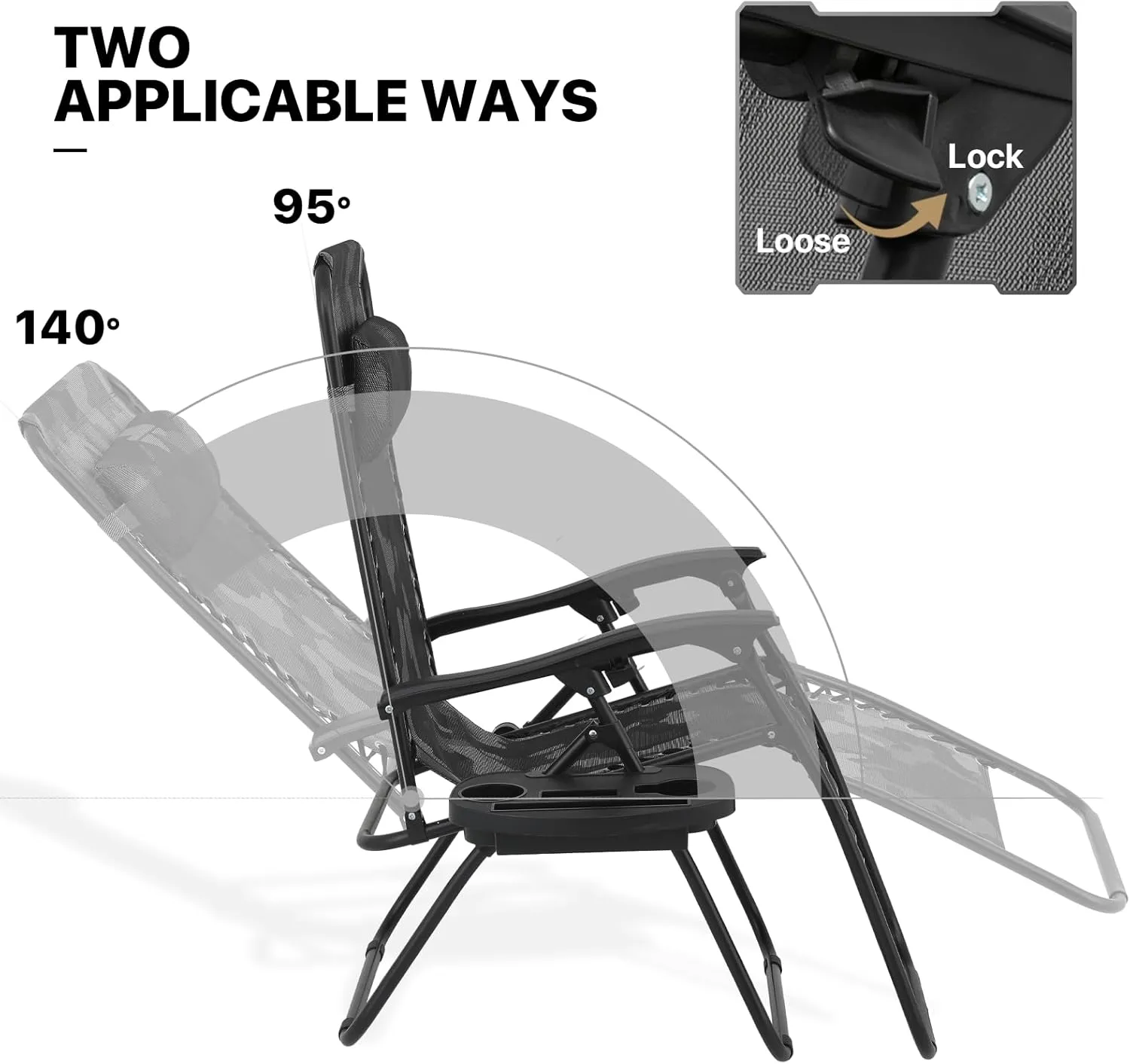 MoNiBloom Zero Gravity Chairs Set of 2 Outdoor Folding Patio Lounge Chairs for Outside Reclining Lawn Chairs Recliner Beach Chairs for Adults