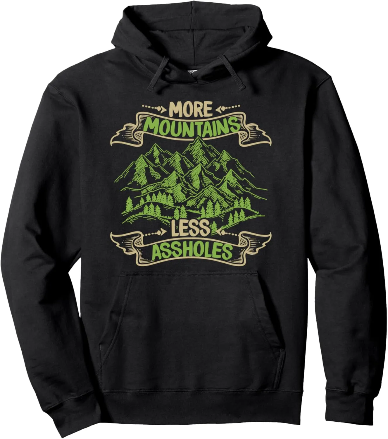 More Mountains Less Assholes Outdoor Speed Alpine Climbing Pullover Hoodie