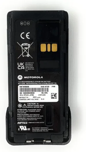 Motorola Solutions NNTN8560B, NNTN8560 OEM Battery. 2500 mAh Capacity, IP68 Rugged, UL intrinsically Safe, Impres 2.