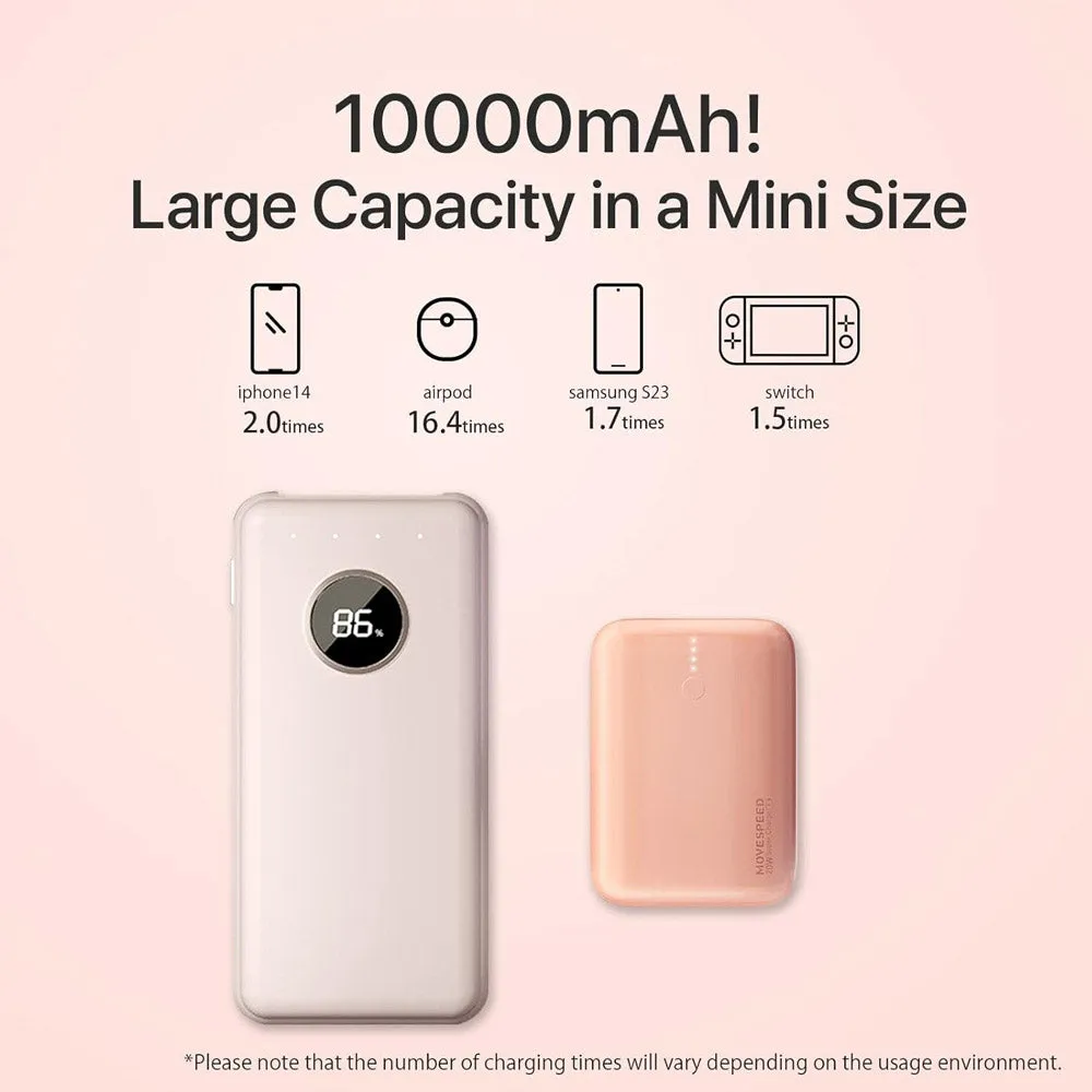 Movespeed Mini Portable Power Bank 10000mAh PD20W 22.5W Lemon Yellow