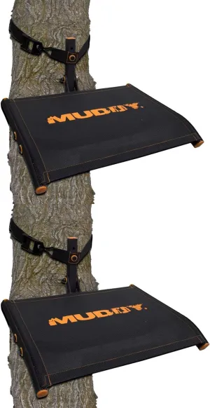 MUD-MTS500 Ultra Hunting 300 Pound Capacity Single Seat Tree Seat Hang On Climbing Treestand with Ratchet Straps, Black (2 Pack)