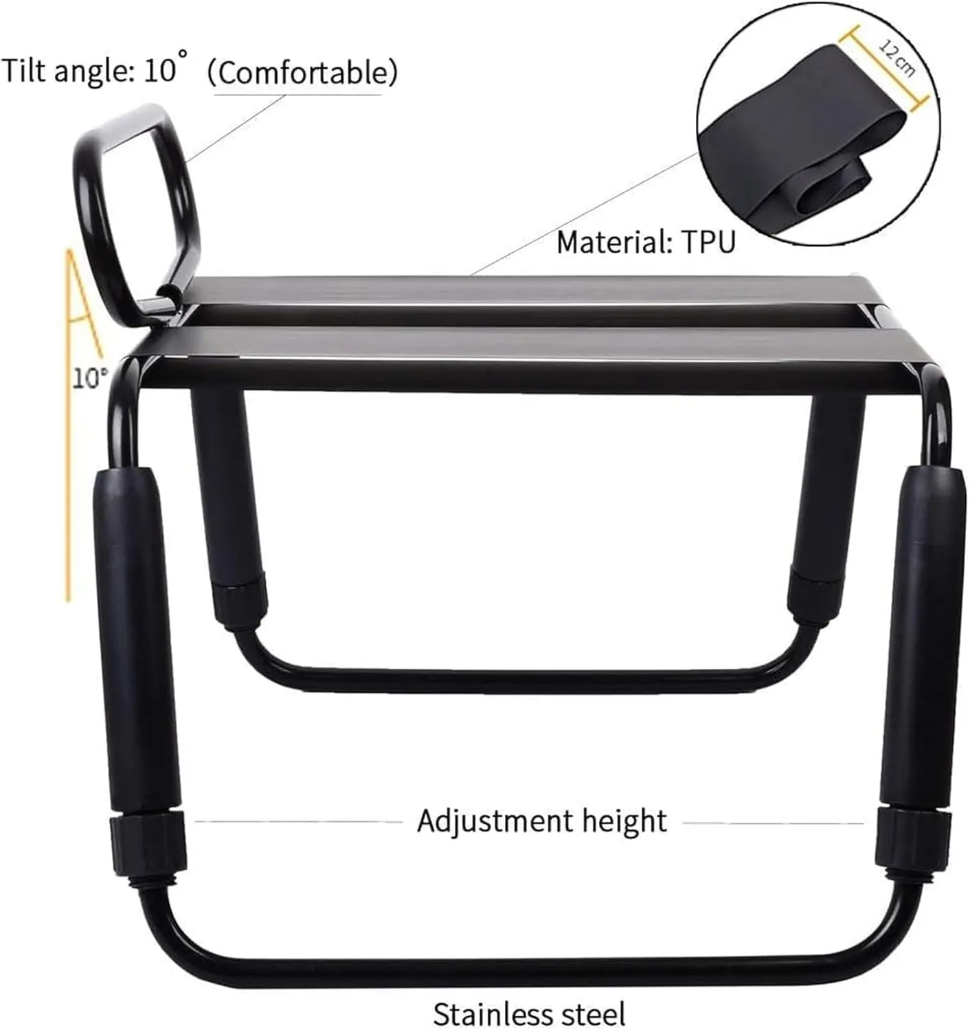 Multipurpose Exercise and Positioning Chair, Adjustable, 300 lb Capacity (black02)