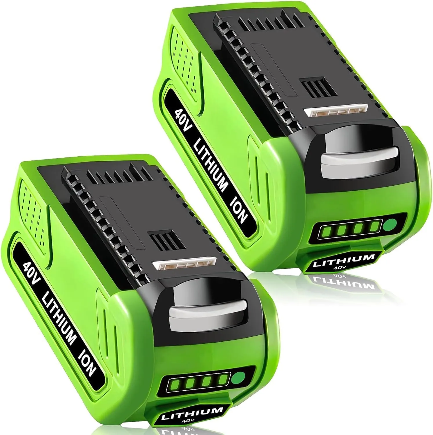 Munikind 【2Pack 40V 6.0Ah Replacemet Battery for Greenworks 40V Battery 6.0Ah 29472 29462 29252 20202 22262 Compatible with GreenWorks Battery Lithium G-MAX 40 Volt Cordless Chainsaw Tools (Green)