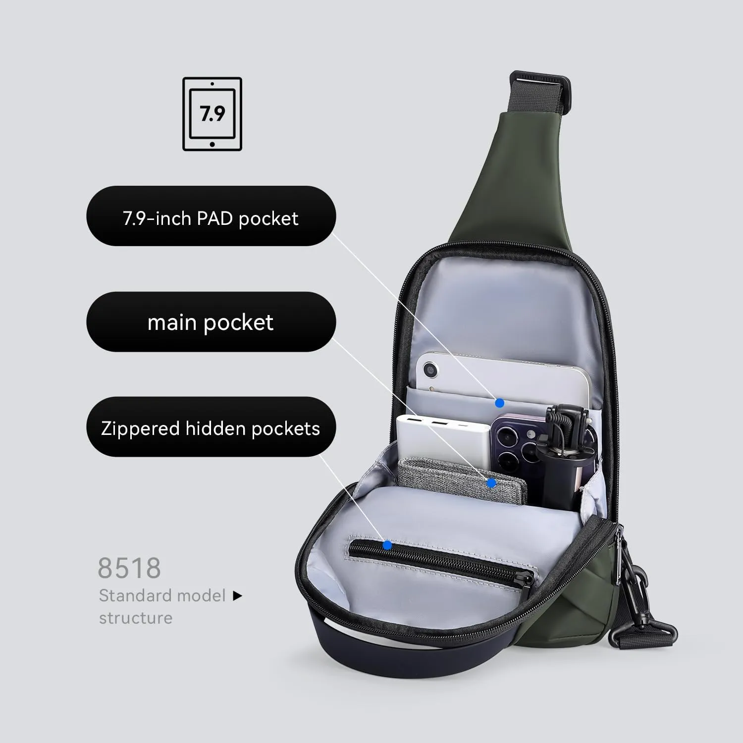 Muzee Crossbody Sling Bag Small Backpack for Women Men Lightweight One Strap Backpack Travel Hiking Chest Bag Daypack