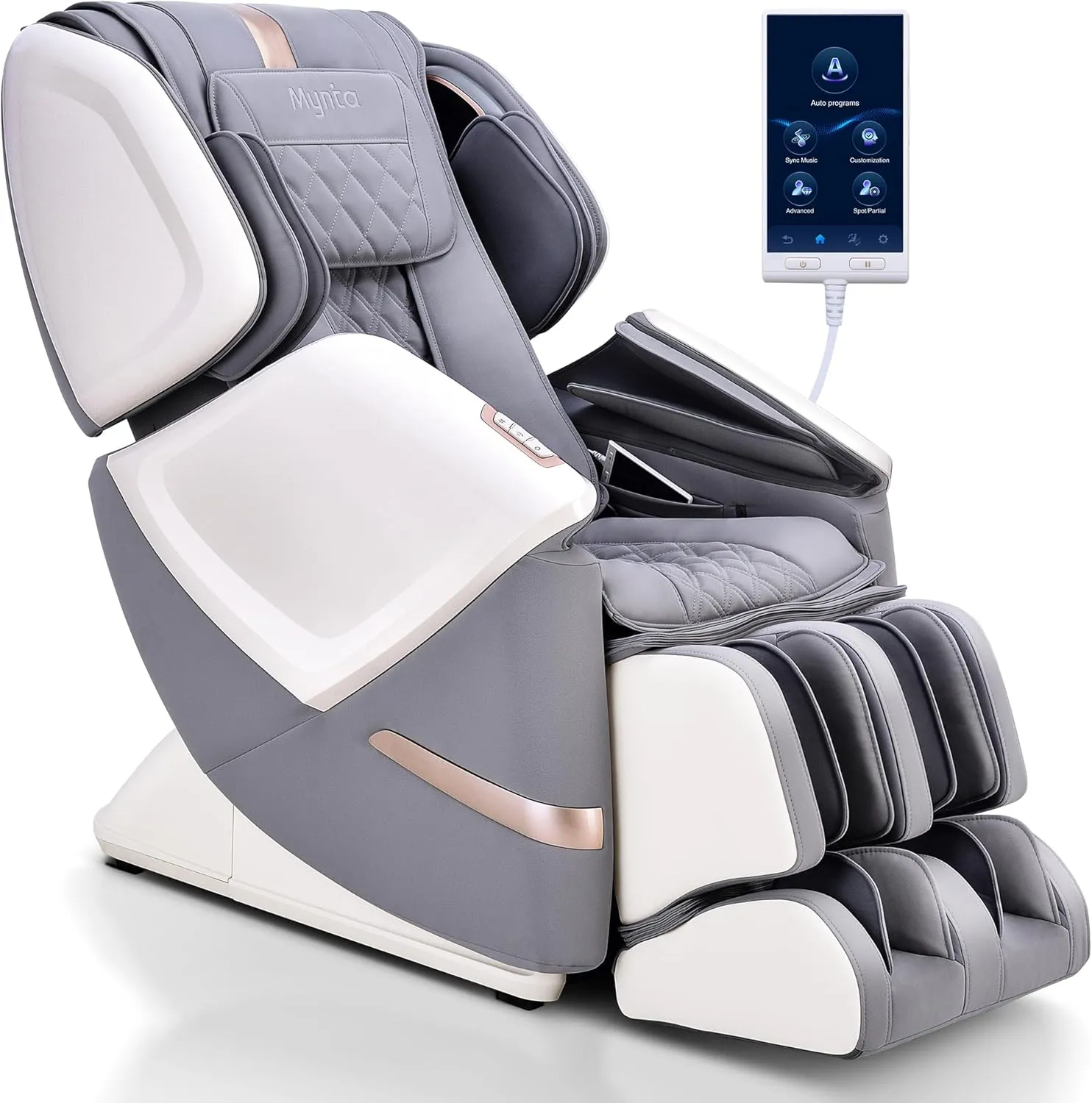 MYNTA 2025 4D Massage Chair for Full Body, Zero Gravity Recliner with 4D 2D Dual Mechanism, Waist & Shawl Heating with Extended SL-Track, Foot & Calf Massager, Music Sync with Hi-Fi Bluetooth Speaker
