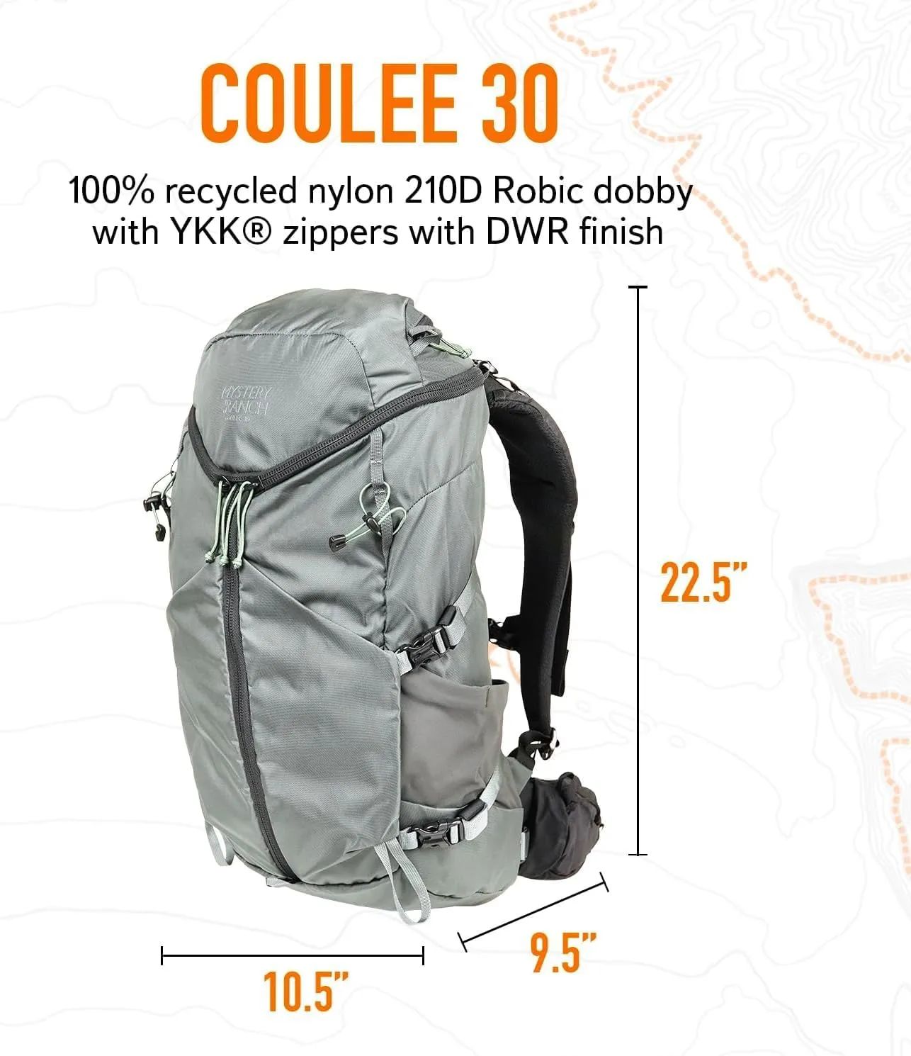 Mystery Ranch Coulee 30 Backpack - Lightweight Hiking Daypack, 30L, S/M, Mineral Gray